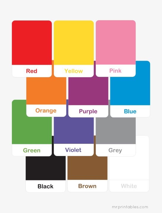 Color Flash Cards For Learning Mr Printables