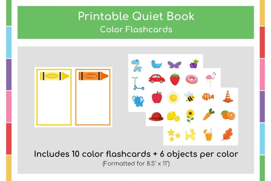 Color Flashcards Printable Busy Binder Toddler busy Books For Toddlers