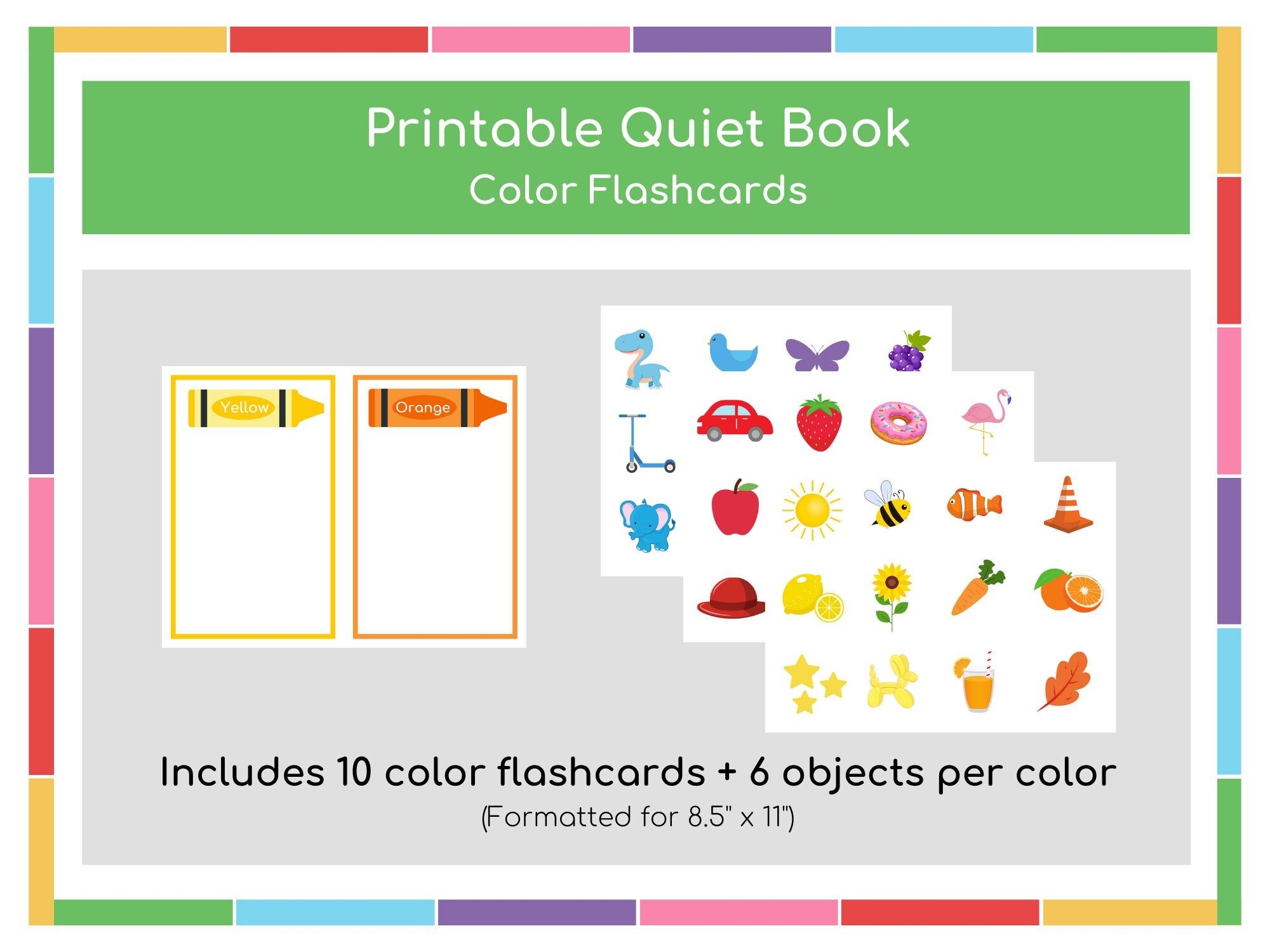 Color Flashcards Printable Busy Binder Toddler busy Books For Toddlers 