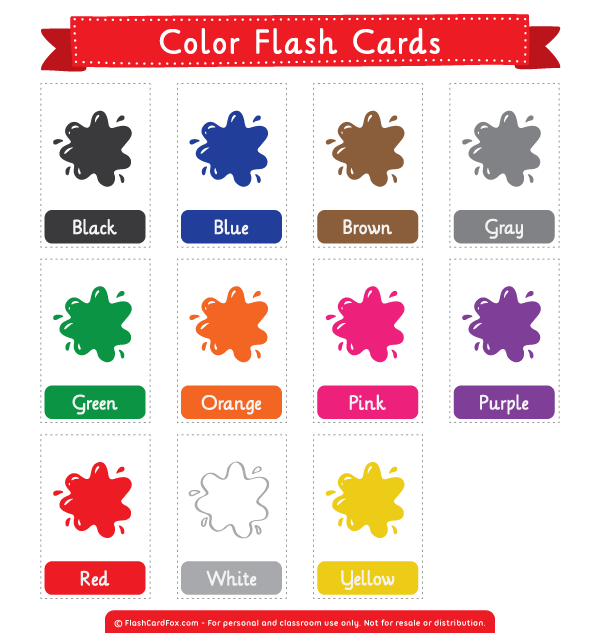 Colour Flash Cards Free Printable Free Printable Card