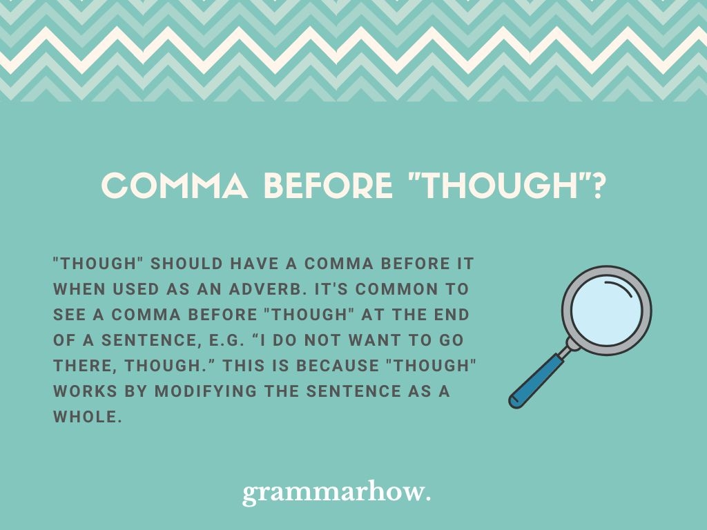 Comma Before quot Though quot Helpful Examples 