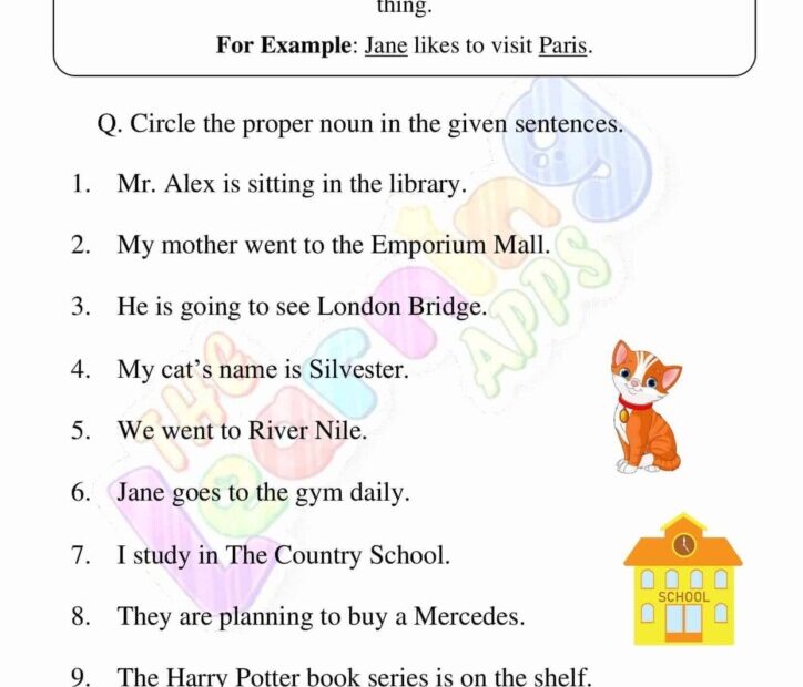 Common And Proper Noun Worksheets Grade 3 Noun Worksheets