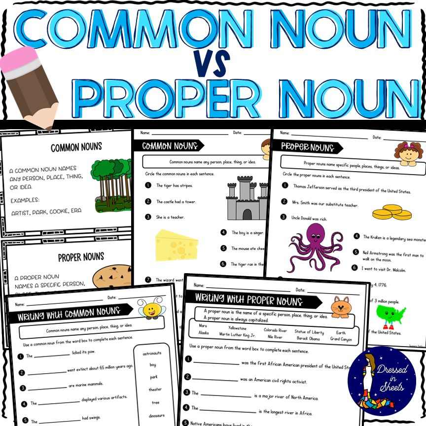 Common Noun Vs Proper Noun Worksheets And Flash Ca Made By Teachers