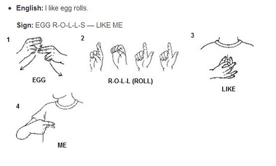 Comparing Grammar The Sentence ASL Shows quot EGG roll LIKE ME quot if