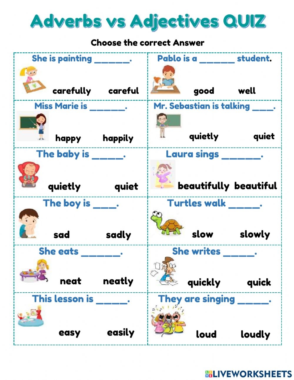 Comparison Of Adjectives And Adverbs Worksheets Adjectiveworksheets