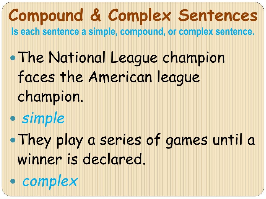 Complex Sentences Vs Compound