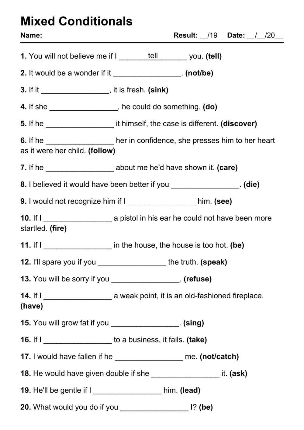 Conditional Sentences Interactive And Downloadable You Can 44 OFF