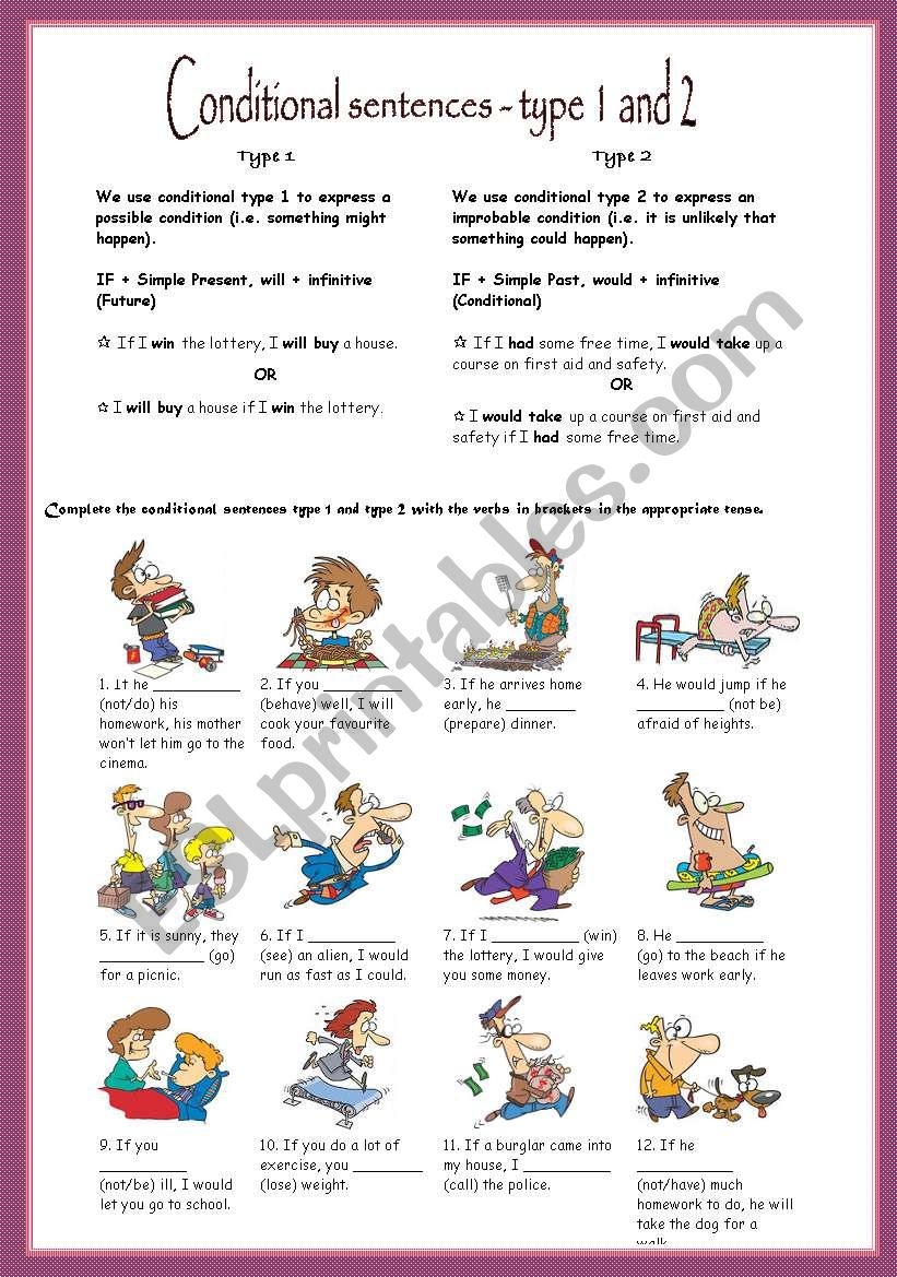 Conditional Sentences Type 1 And 2 Exercises Pdf