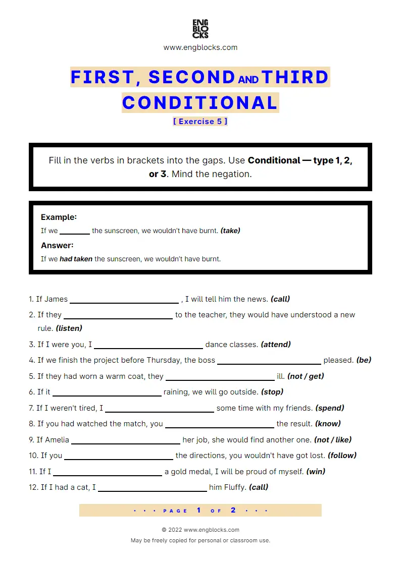Conditional Sentences Type 3 Sentence Formation Exercise 3 