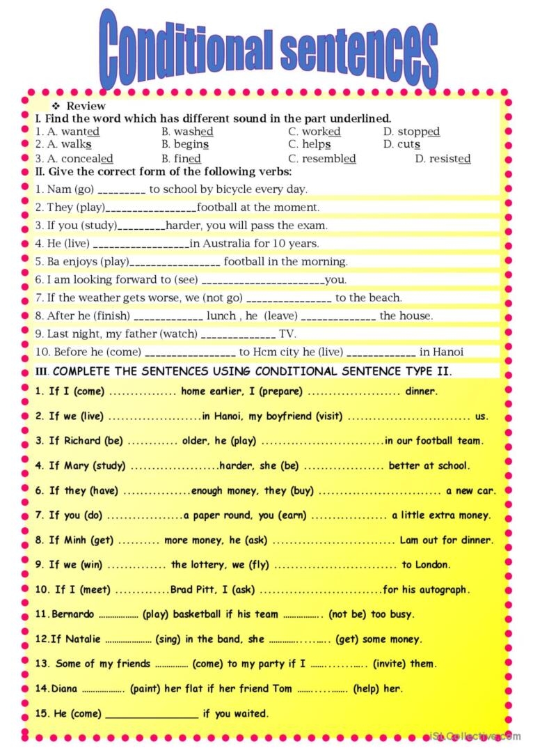 Conditional Sentences type II ESL Worksheet By CarlaAlves 41 OFF