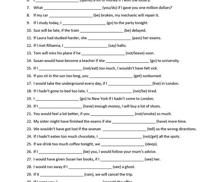 Conditionals Exercises Pdf