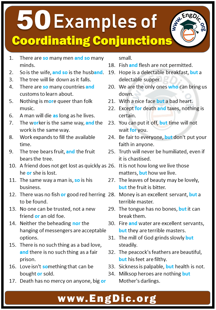 50 conjunction sentence examples