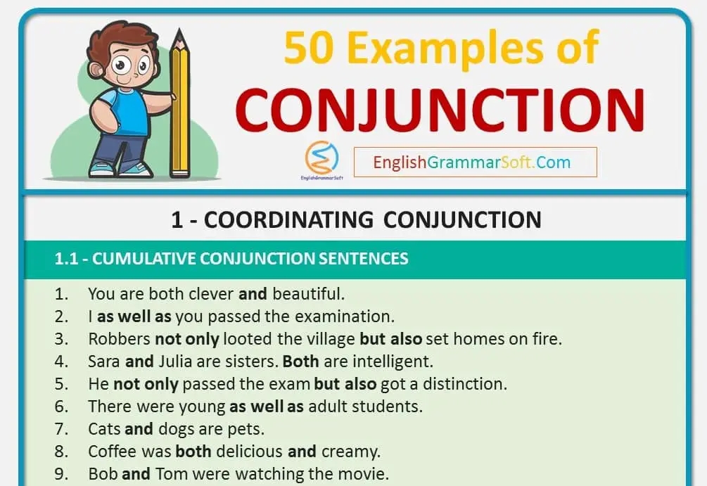 Conjunction Sentences 50 Examples Of Conjunctions 58 OFF
