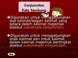 Conjunction subordinate And Coordinate Conjunction For Learning 