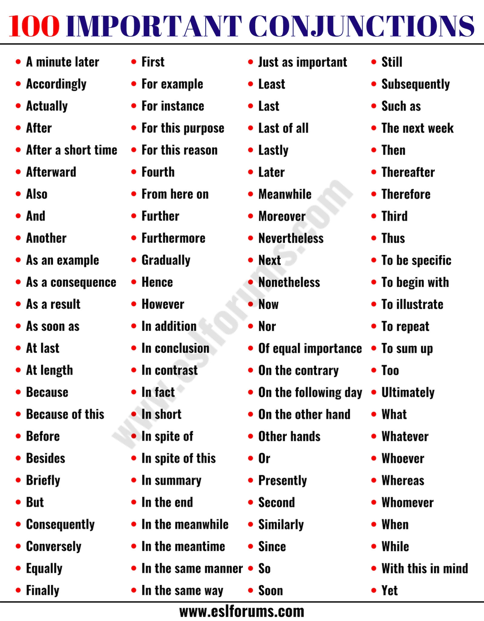 Conjunctions List Of Conjunctions In English With Useful Examples 