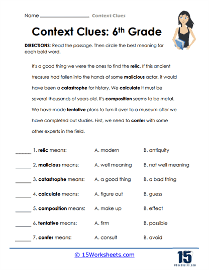 vocabulary using context clues worksheets vocabulary using context clues worksheets