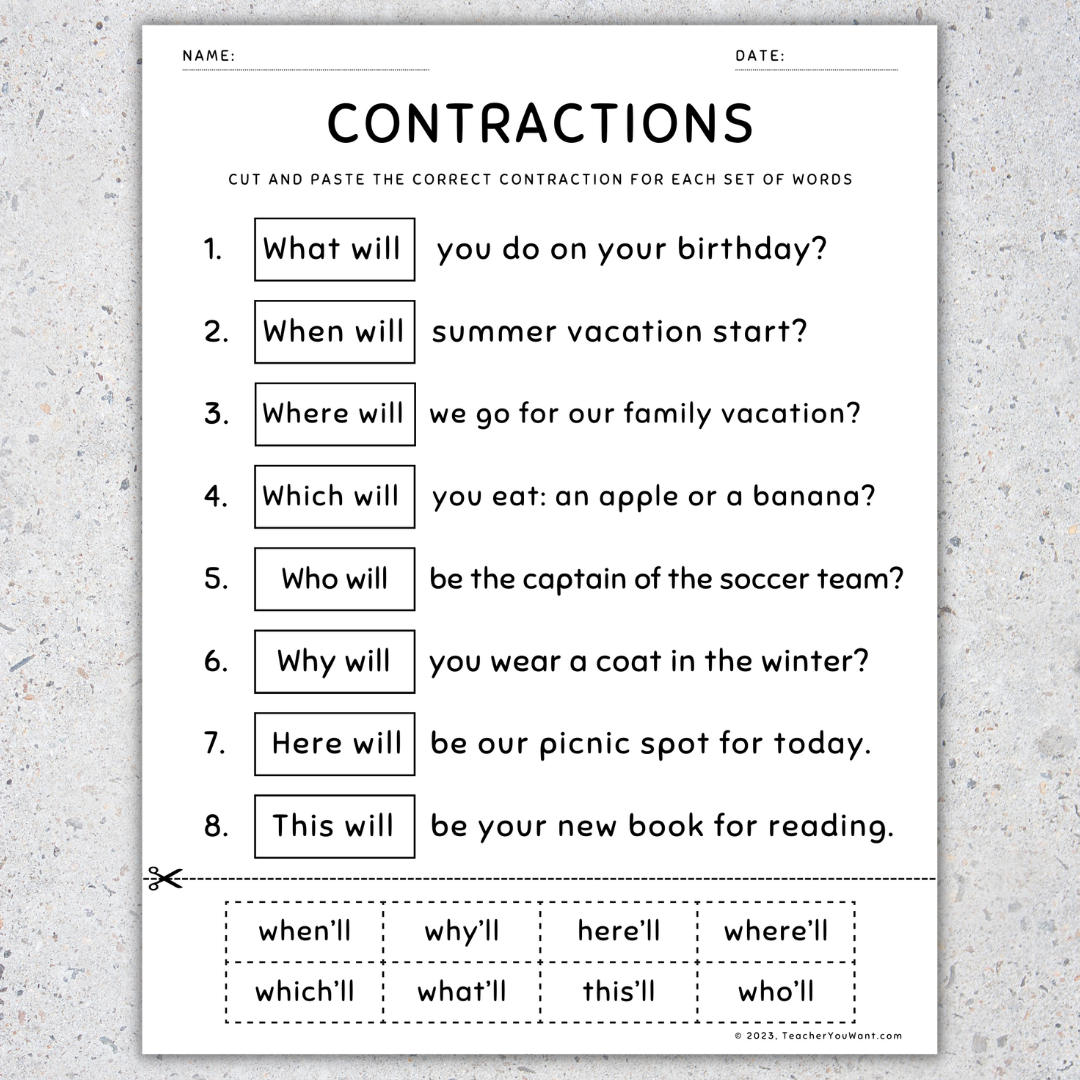 Contractions Worksheet teacher Made Twinkl Worksheets Library