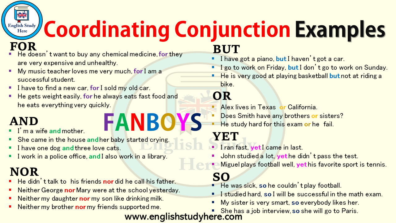 Coordinating Conjunction Examples Sentences
