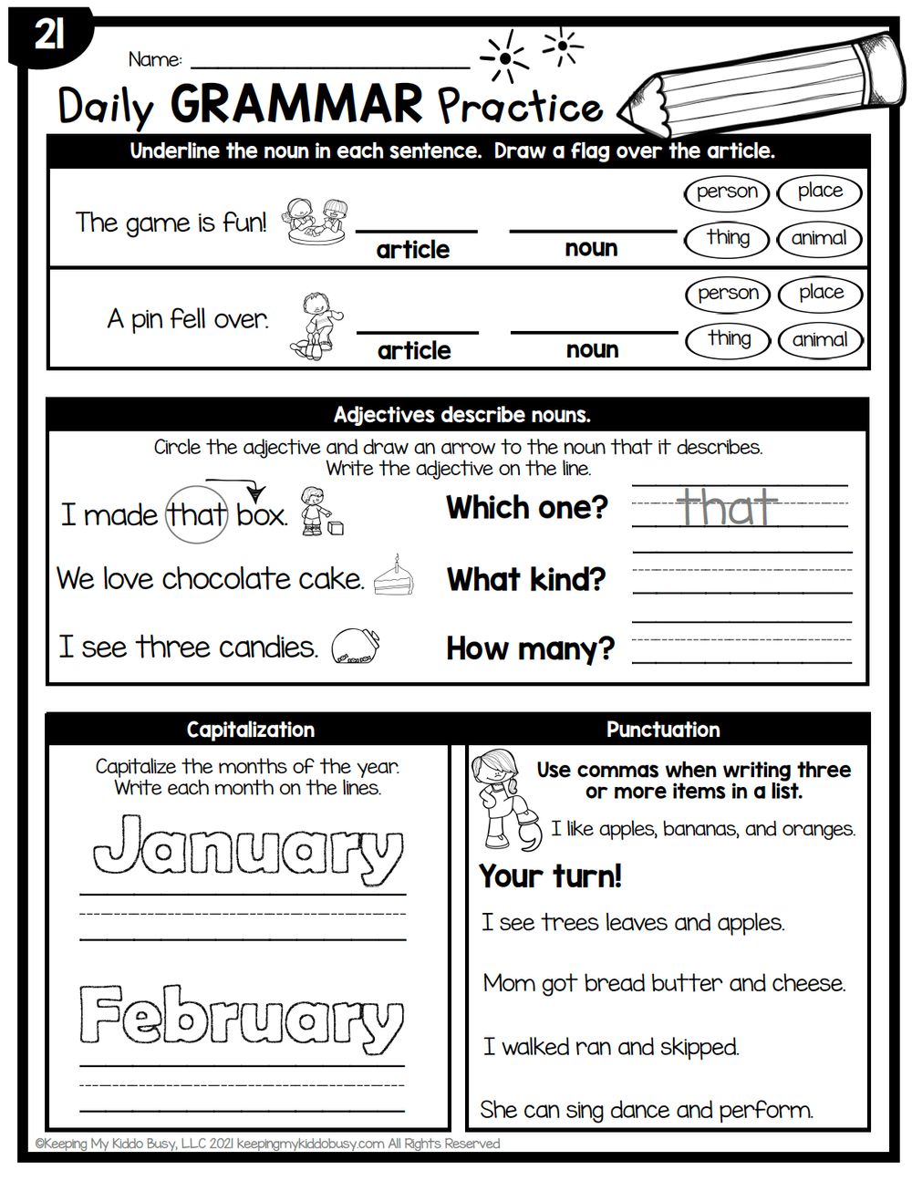 Daily Grammar Keeping My Kiddo Busy Worksheets Library