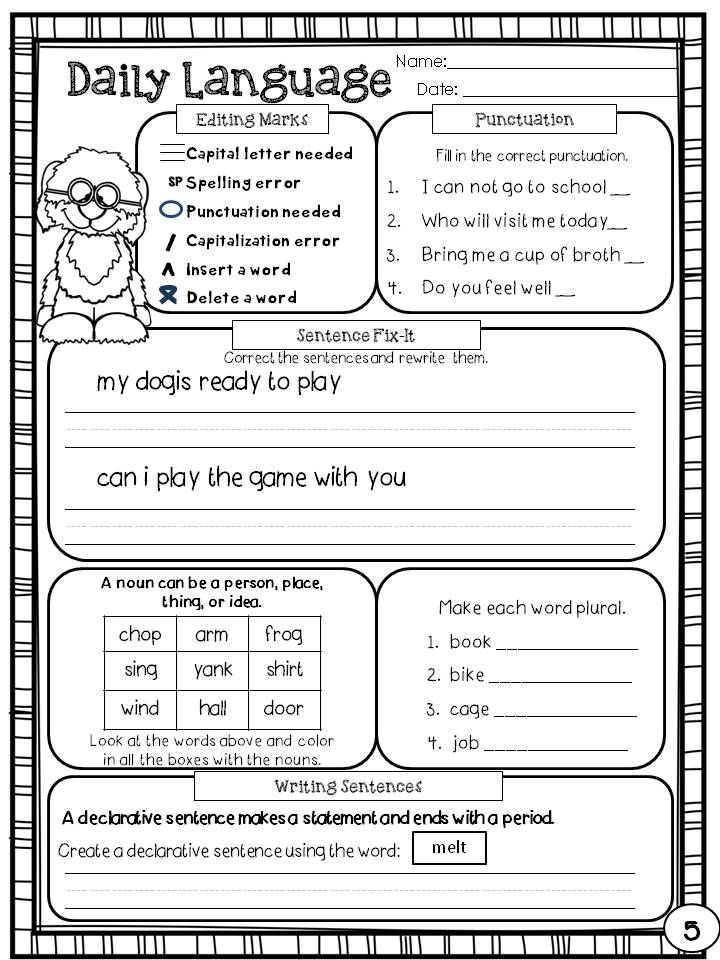 free daily grammar practice worksheets