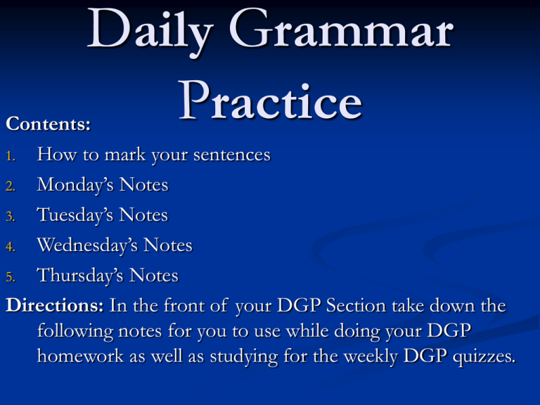 Daily Grammar Practice