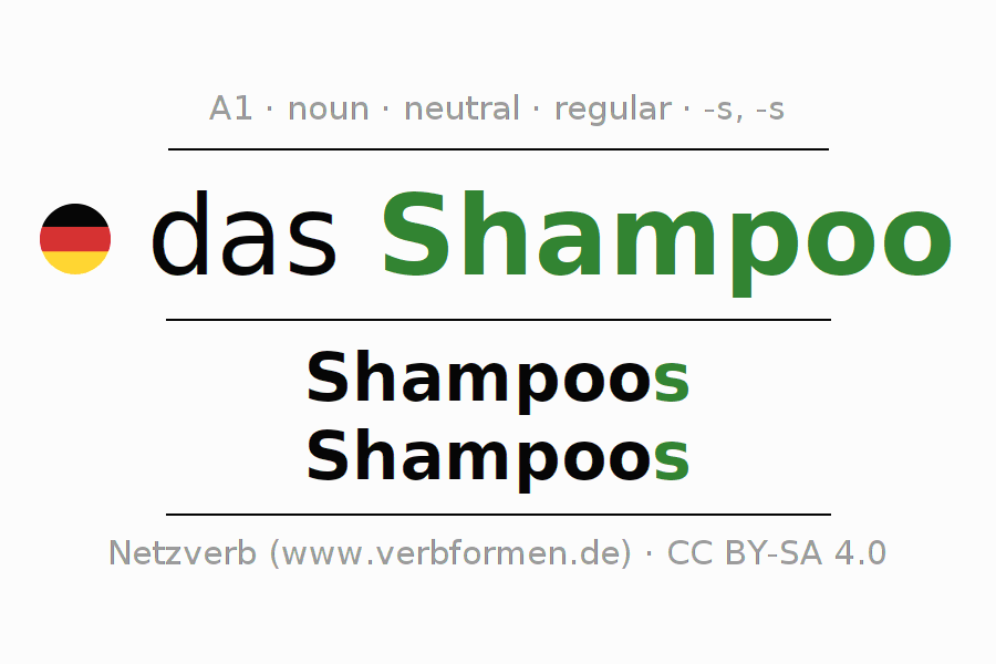 Declension German quot Shampoo quot All Cases Of The Noun Plural Article 