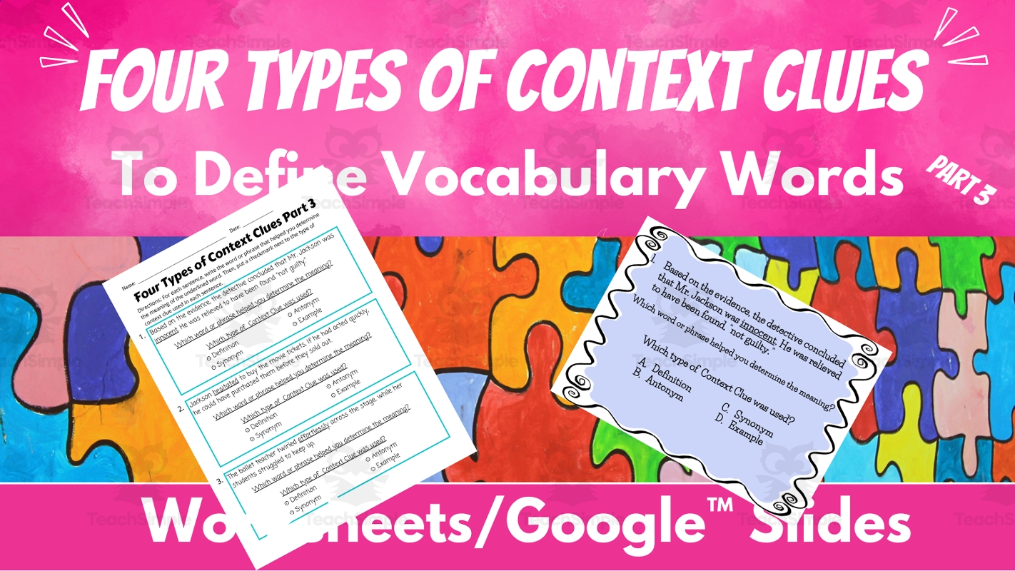 Define Vocabulary Words Part 3 Types Of Context Clues By Teach Simple