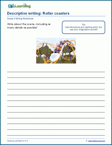 Descriptive Writing Worksheets K5 Learning