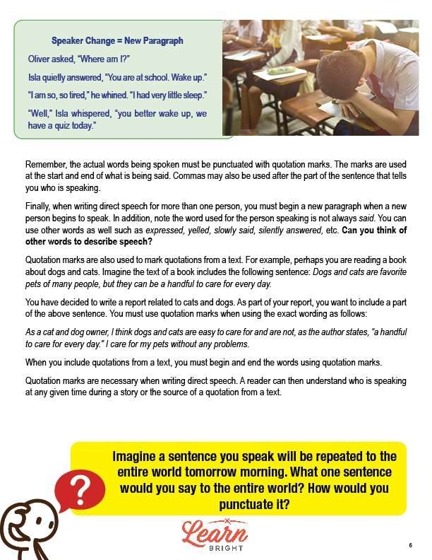 Direct Speech Punctuation Free PDF Download Learn Bright