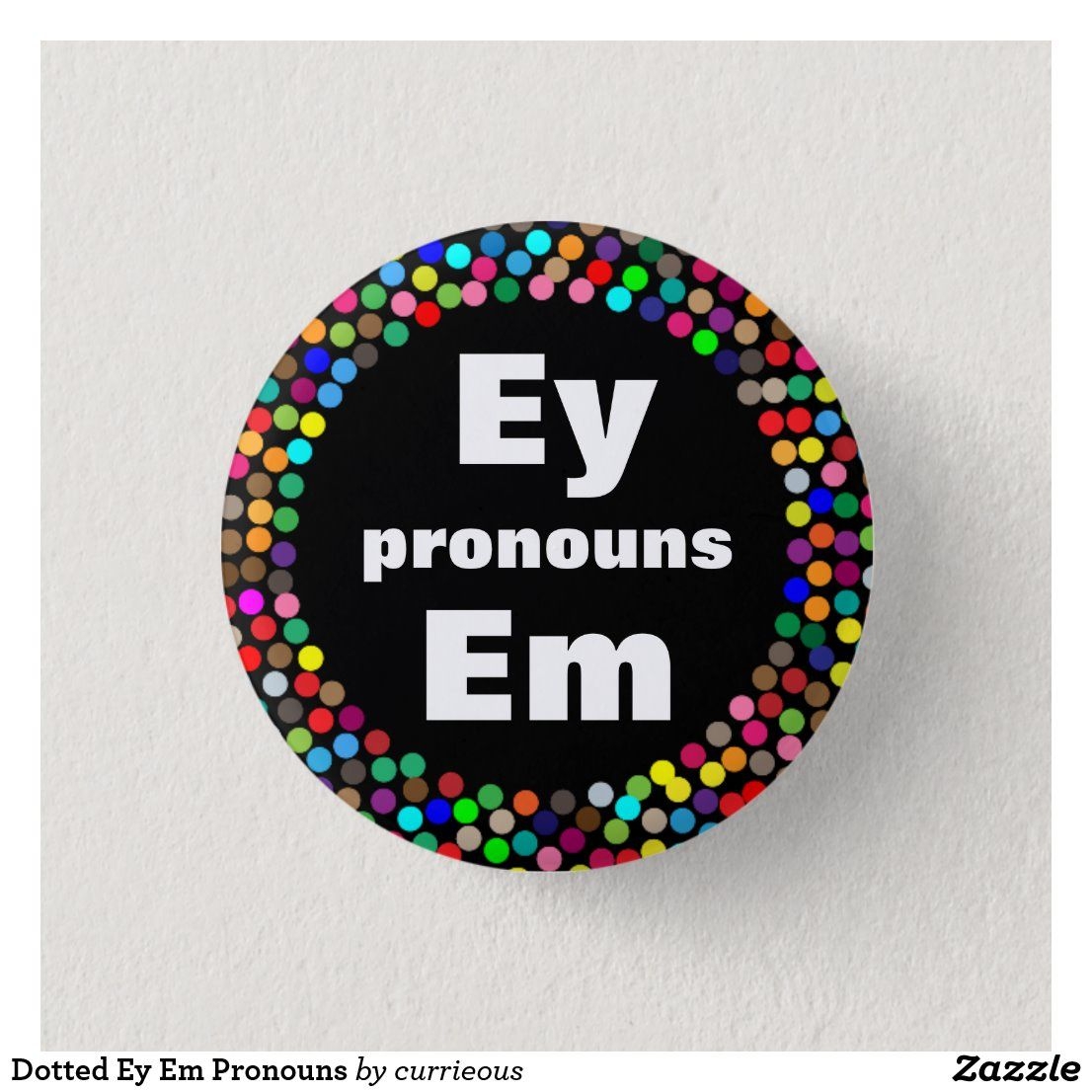 Dotted Ey Em Pronouns Button Dots Gaming Wall Art Craft Party