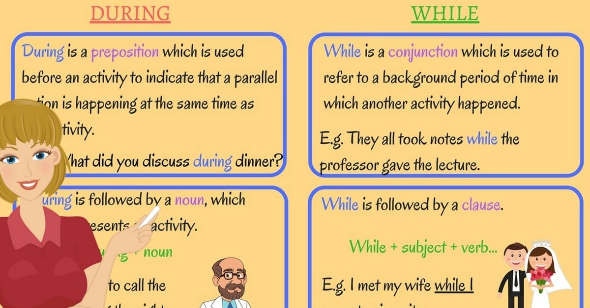 DURING And WHILE What 39 s The Difference Between During Vs While ESLBUZZ
