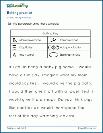 Editing Worksheets K5 Learning