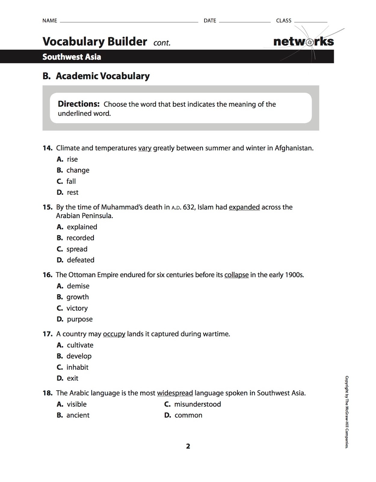vocabulary test builder