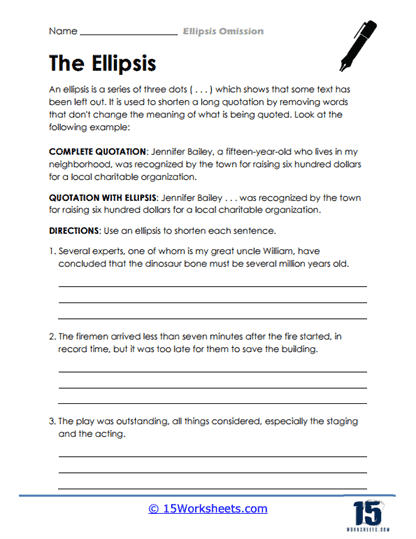 Ellipses Sentence Ellipse