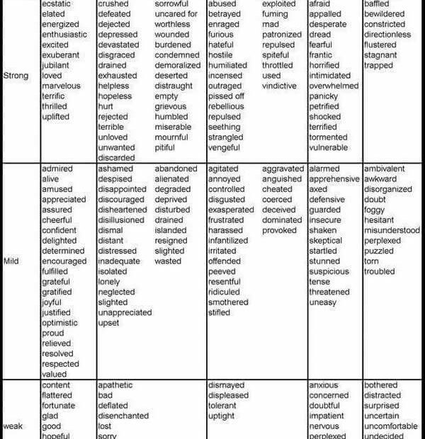 Emotions Feelings Word Vocabulary English Learn Site