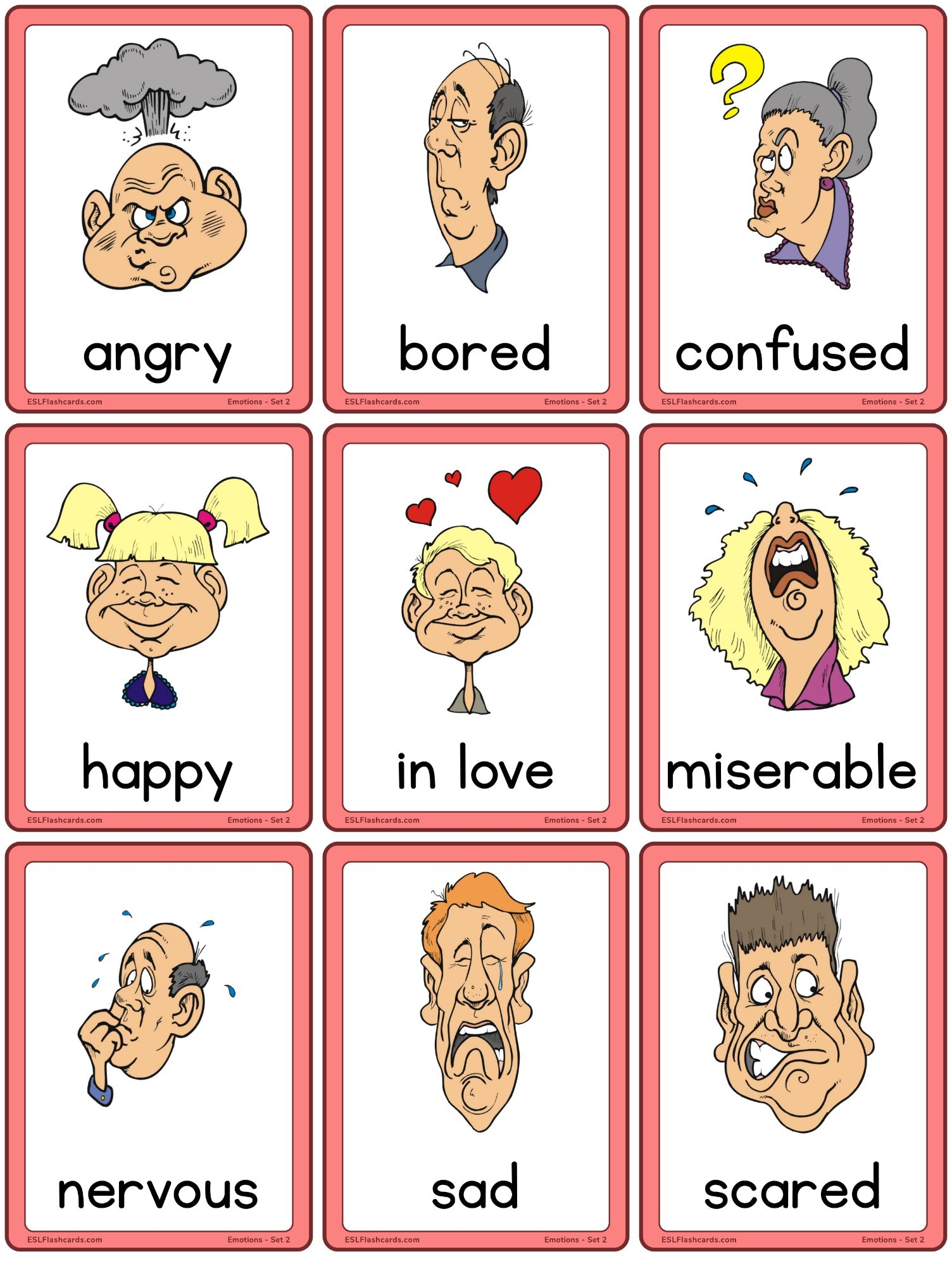 Emotions Flashcards For Adults ESL Flashcards