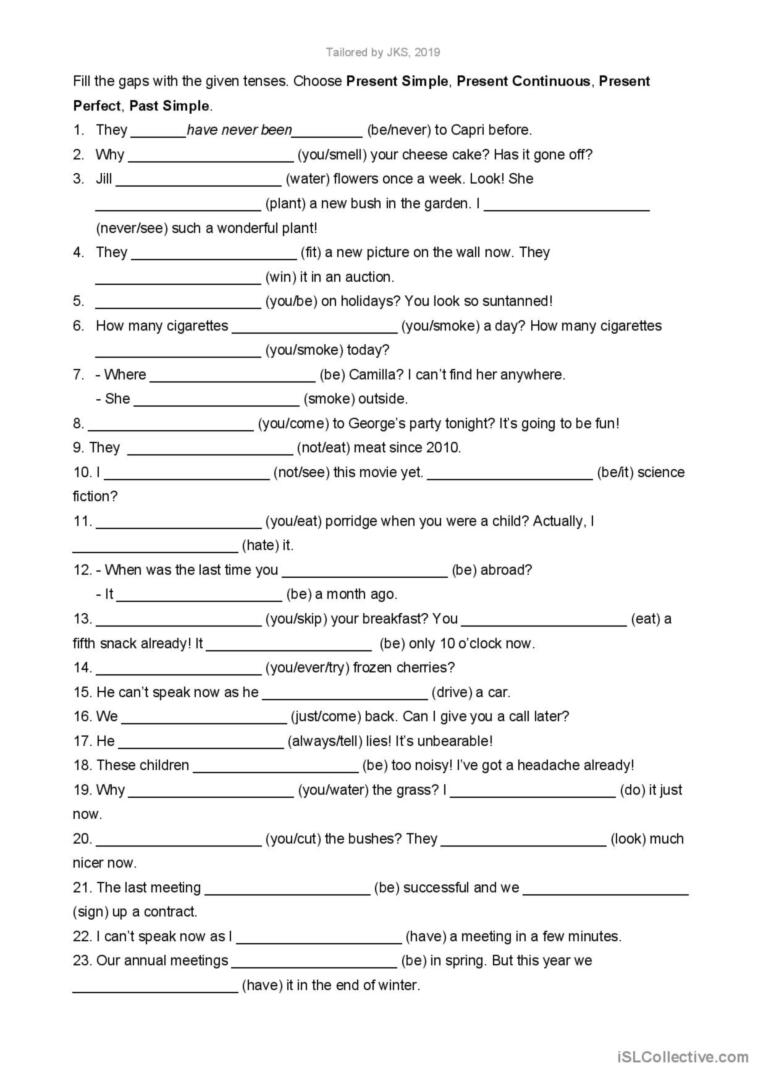 simple past tense present perfect