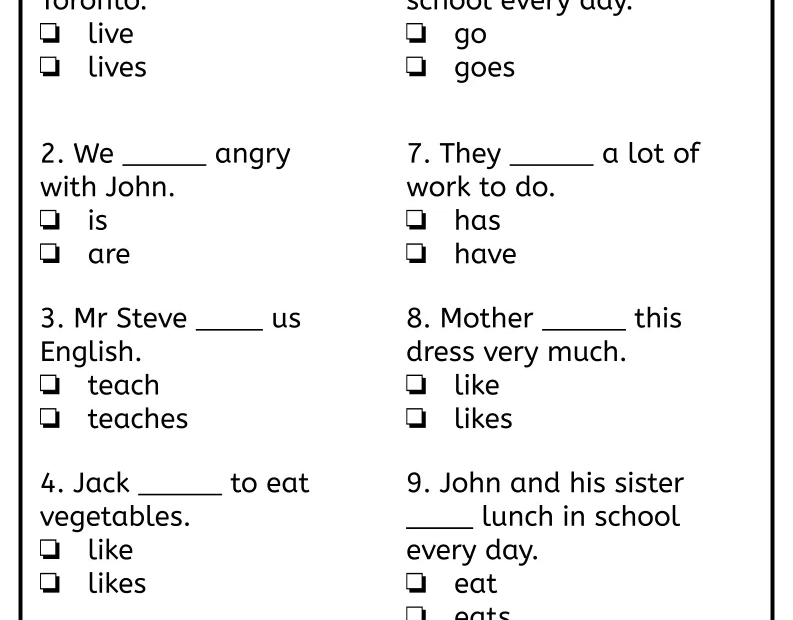 English For Kids Step By Step Simple Present Tense Reading