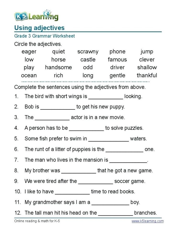 English Grade 6 Grammar Worksheets