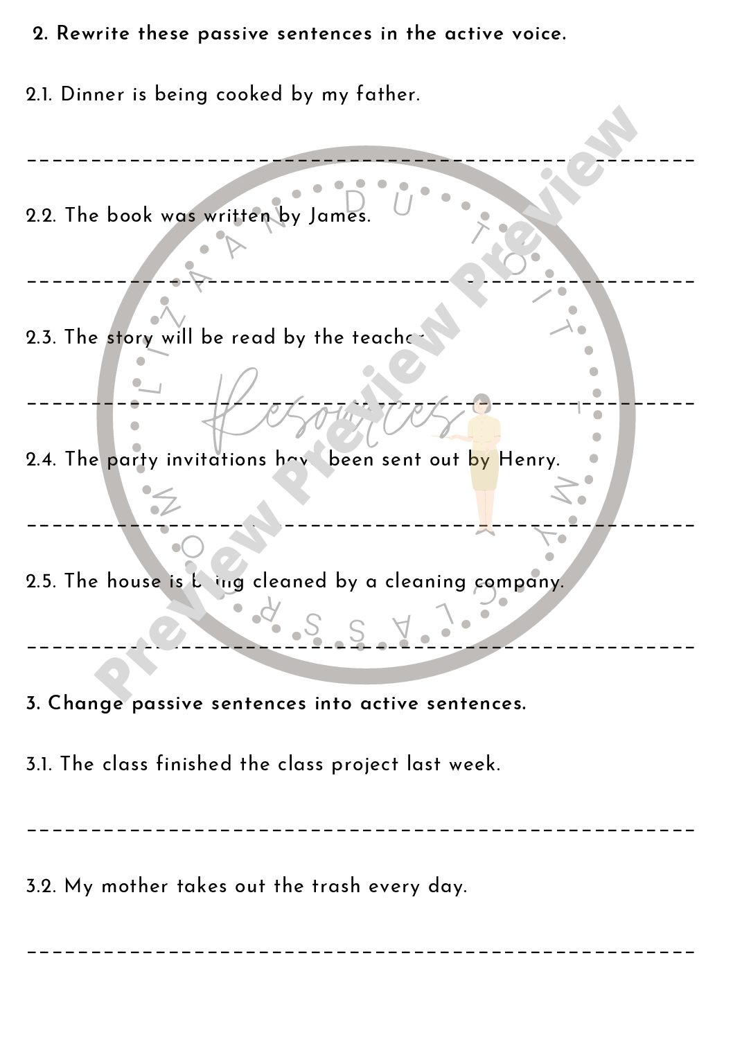 active and passive grammar exercises
