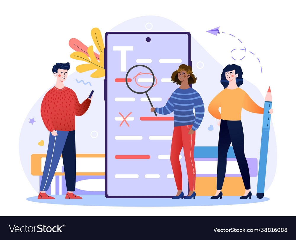 English Grammar Examination Concept Royalty Free Vector