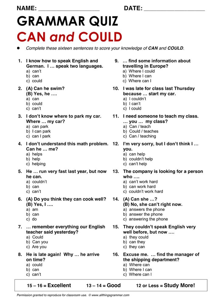 English Grammar Exercises For Adults