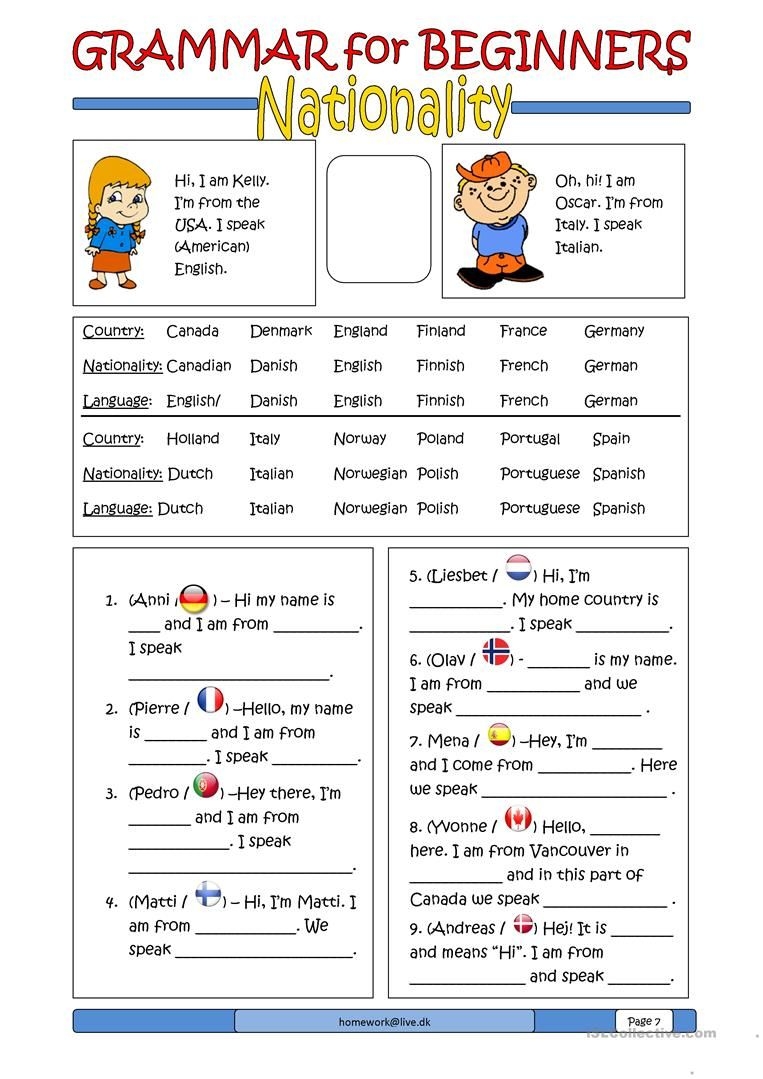 English Grammar Exercises For Beginners