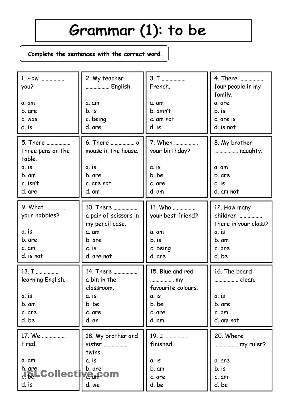 English Grammar Exercises With Answers