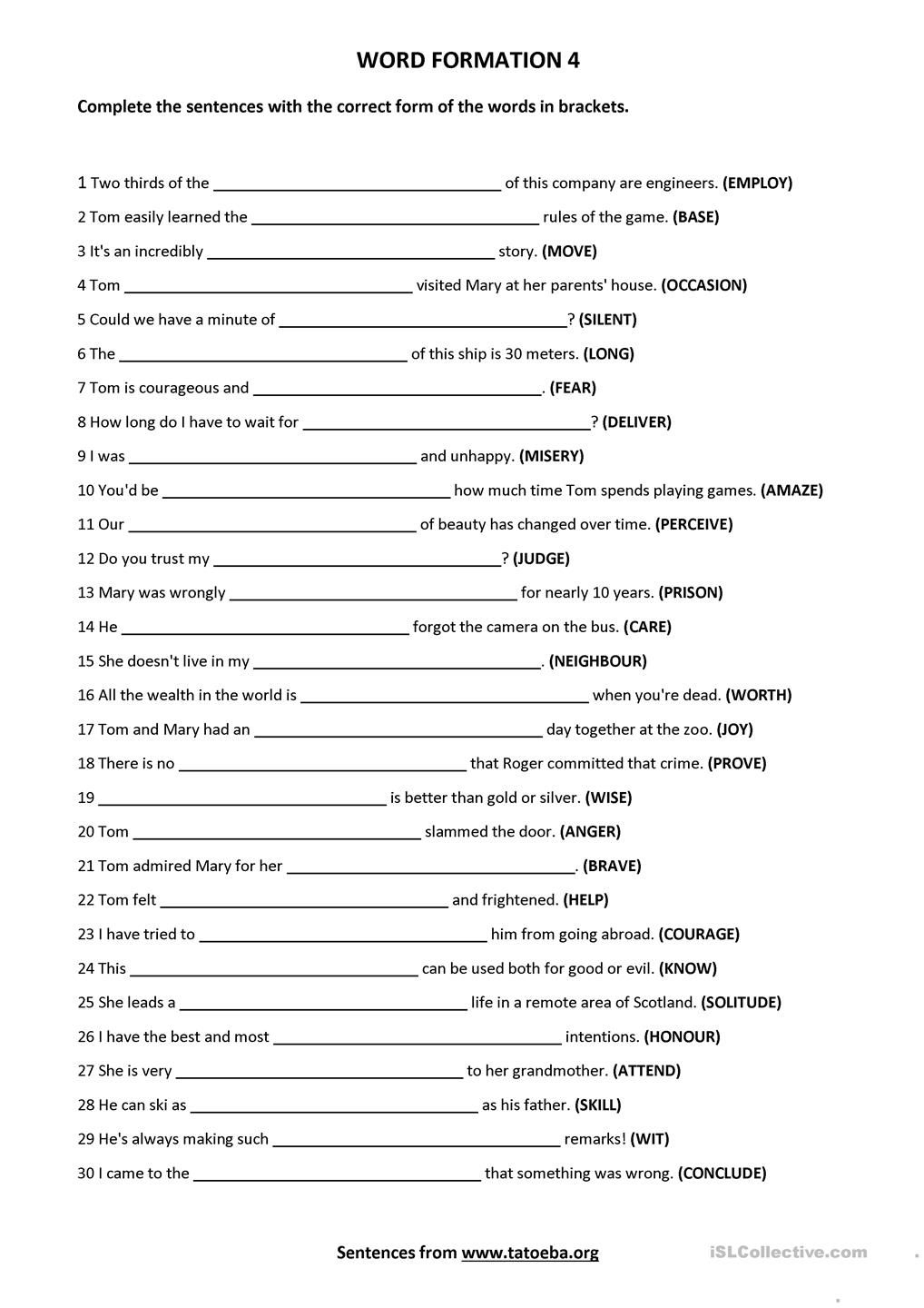 English Grammar Exercises Worksheets