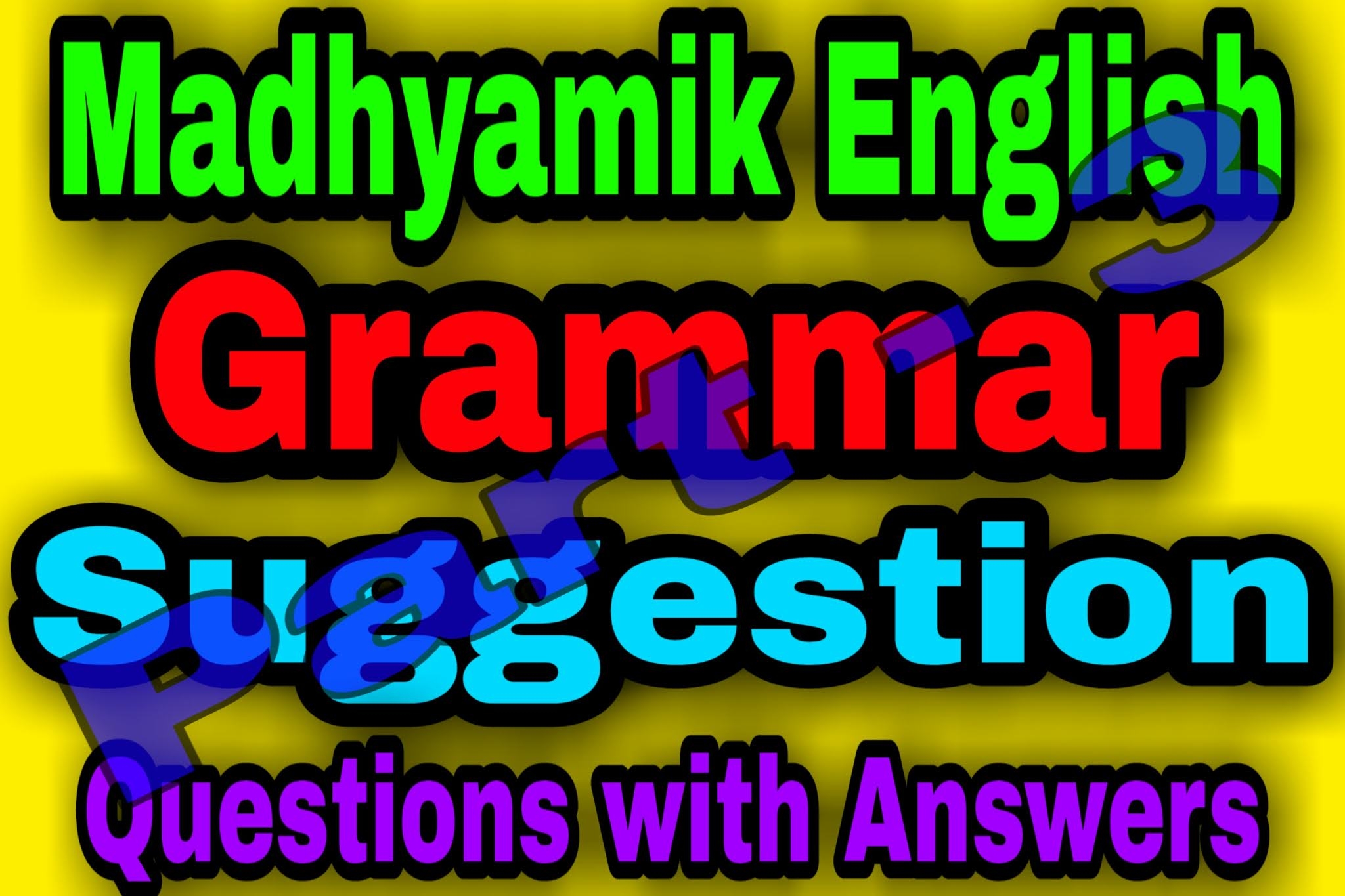 English Grammar Practice Set For Class 10 Wbbse With Answers