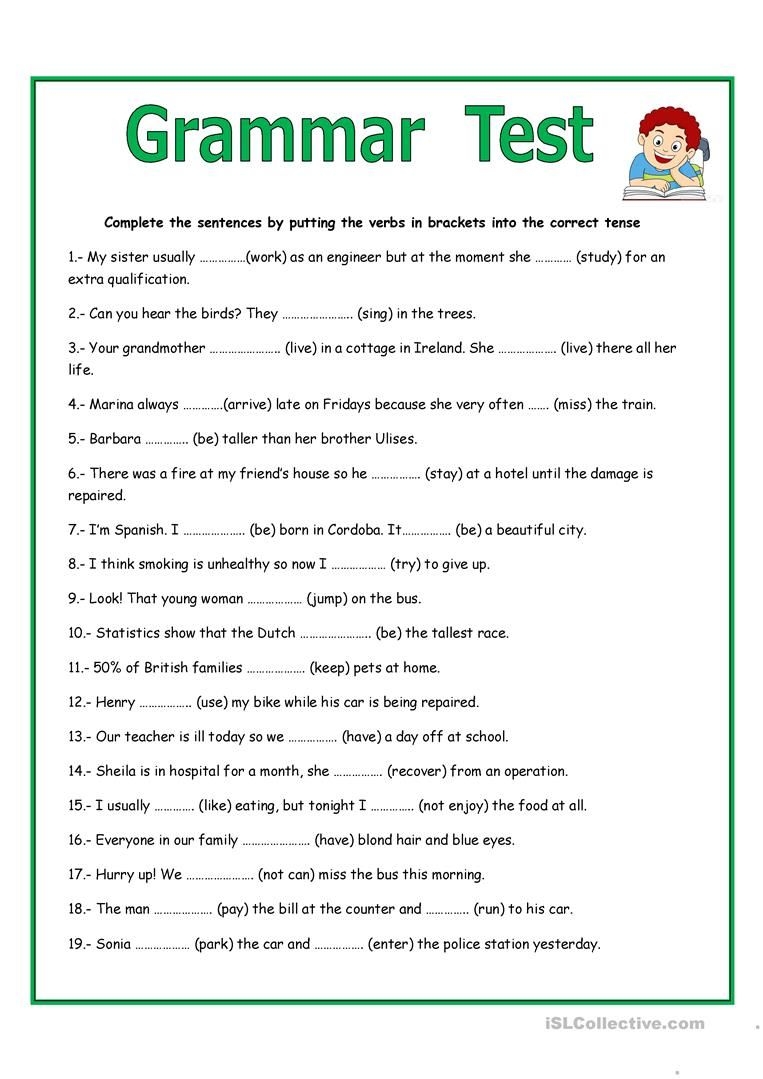 grammar test practice