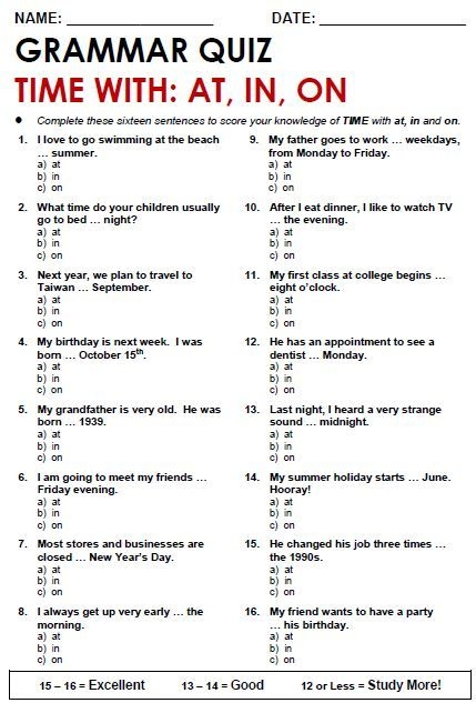 English Grammar Practice Worksheets