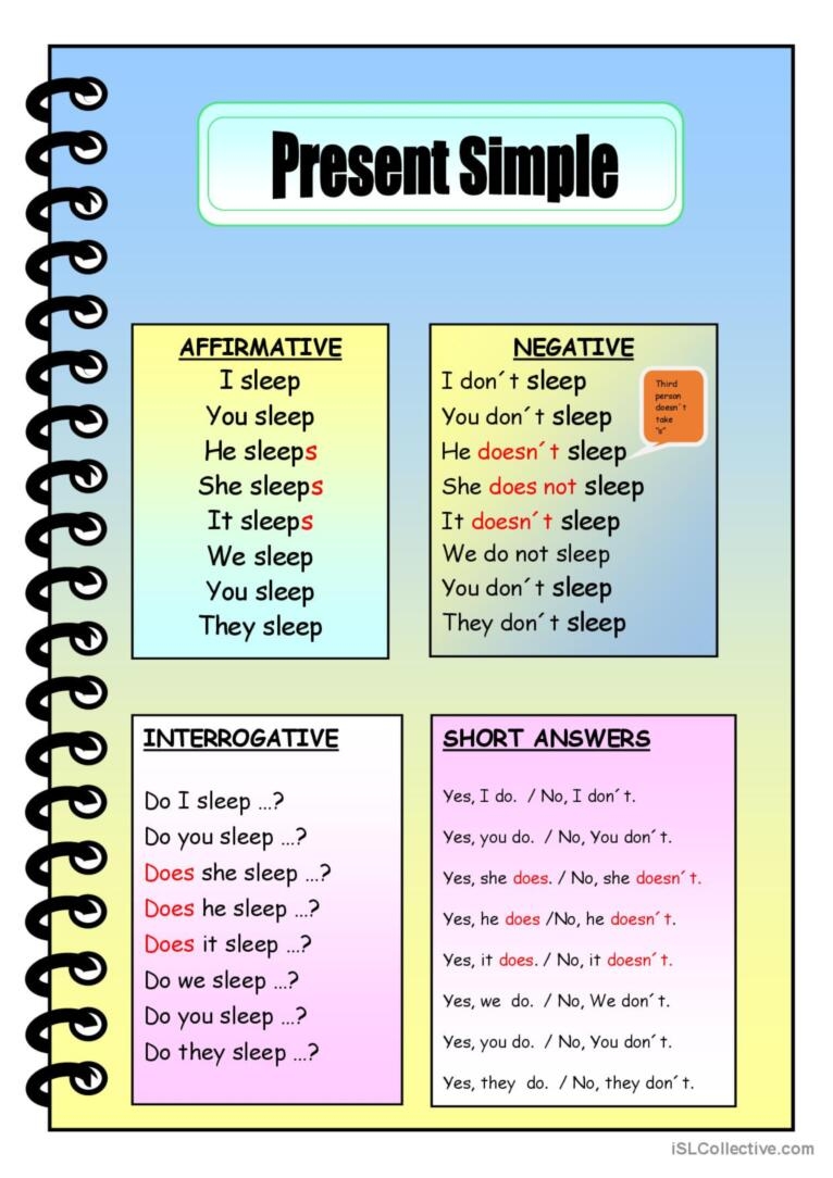 present simple grammar exercises