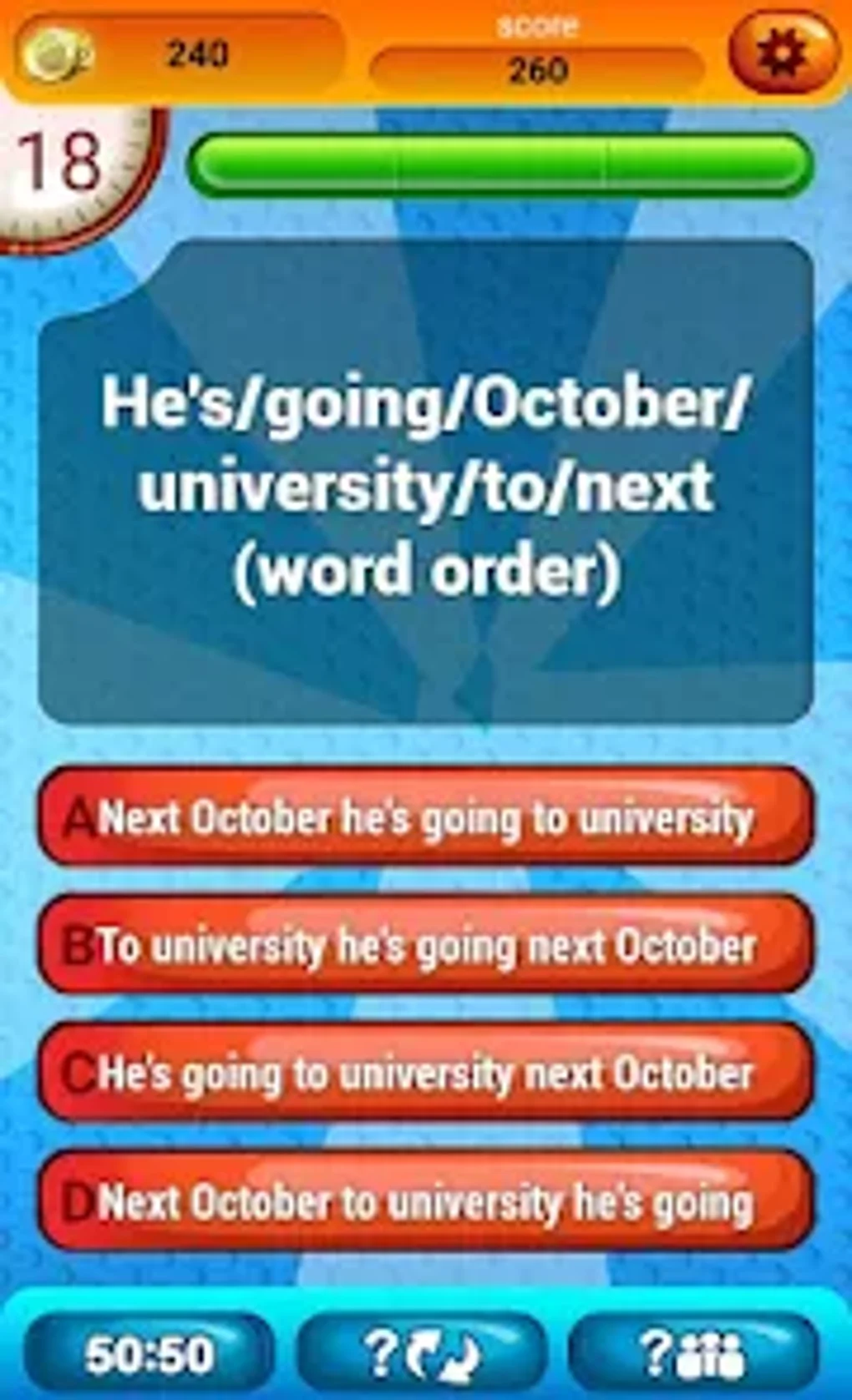 english grammar test level 1